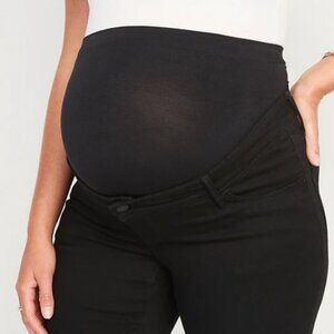 Old Navy Full Panel Maternity Rockstar Super Skinny Black Jeans 16 Short